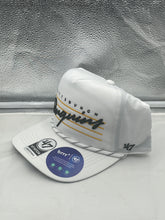 Load image into Gallery viewer, Pittsburgh Penguins NHL &#39;47 White Script Hitch Rope Adjustable Snapback Hat - Casey&#39;s Sports Store
