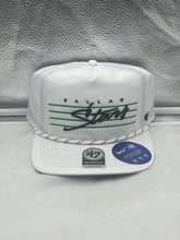 Load image into Gallery viewer, Dallas Stars NHL &#39;47 White Script Hitch Rope Adjustable Snapback Hat - Casey&#39;s Sports Store
