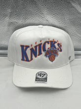 Load image into Gallery viewer, New York Knicks NBA &#39;47 Brand White Hitch Wave Snapback Adjustable Hat - Casey&#39;s Sports Store
