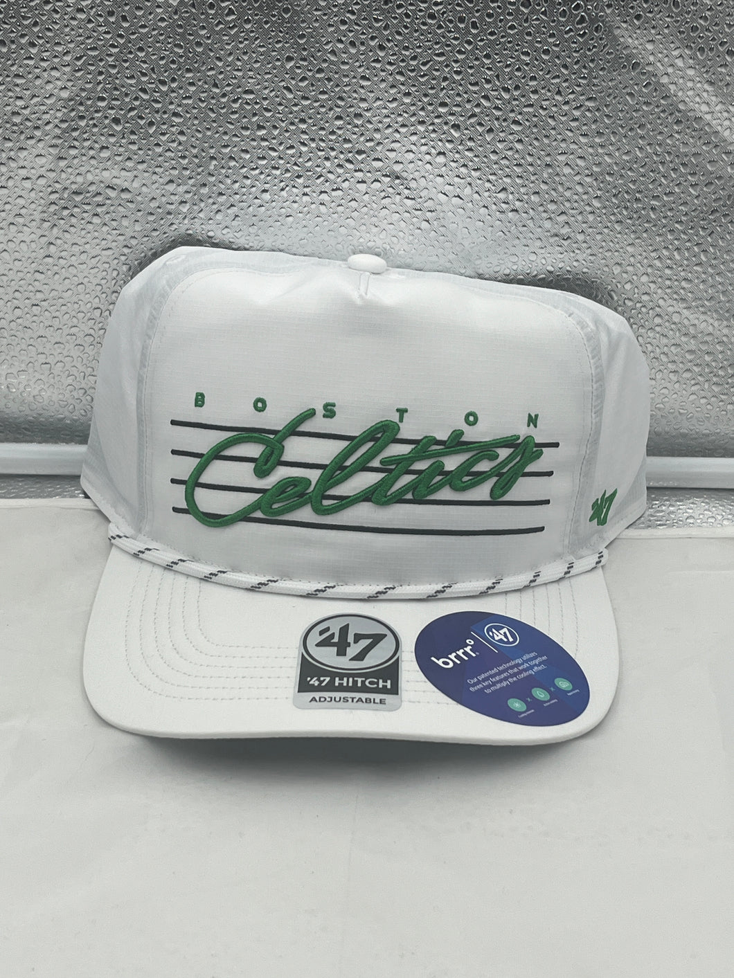 Boston Celtics NBA '47 Brand White Script Hitch Rope Adjustable Snapback Hat - Casey's Sports Store