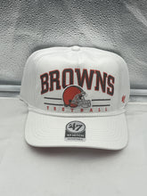 Load image into Gallery viewer, Cleveland Browns NFL &#39;47 Brand Roscoe White Hitch Adjustable Snapback Hat - Casey&#39;s Sports Store
