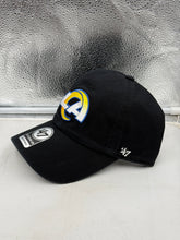 Load image into Gallery viewer, Los Angeles Rams NFL '47 Brand Black Clean Up Adjustable Strapback Hat
