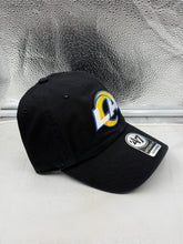 Load image into Gallery viewer, Los Angeles Rams NFL '47 Brand Black Clean Up Adjustable Strapback Hat
