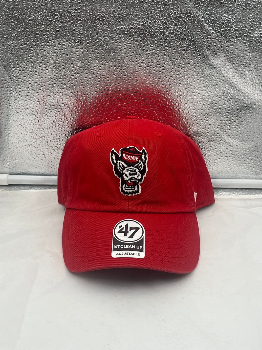 NC State Wolfpack NCAA '47 Brand Red Clean Up Adjustable Strapback Hat - Casey's Sports Store