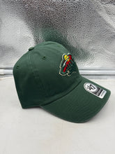 Load image into Gallery viewer, Minnesota Wild NHL '47 Brand Green Clean Up Adjustable Hat displayed on a mannequin, illustrating its stylish sports apparel design.
