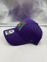 Load image into Gallery viewer, Close-up view of Arizona Diamondbacks MLB '47 Brand Throwback Purple Clean Up Adjustable Hat adjustable strap, highlighting its comfortable design and quality materials.
