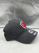Load image into Gallery viewer, Indiana Hoosiers NCAA &#39;47 Brand Gray Clean Up Adjustable Hat - Side view displaying the adjustable strap and relaxed fit for comfort.
