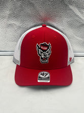 Load image into Gallery viewer, NC State Wolfpack NCAA &#39;47 Brand Red Trucker Mesh Adjustable Snapback Hat - Casey&#39;s Sports Store

