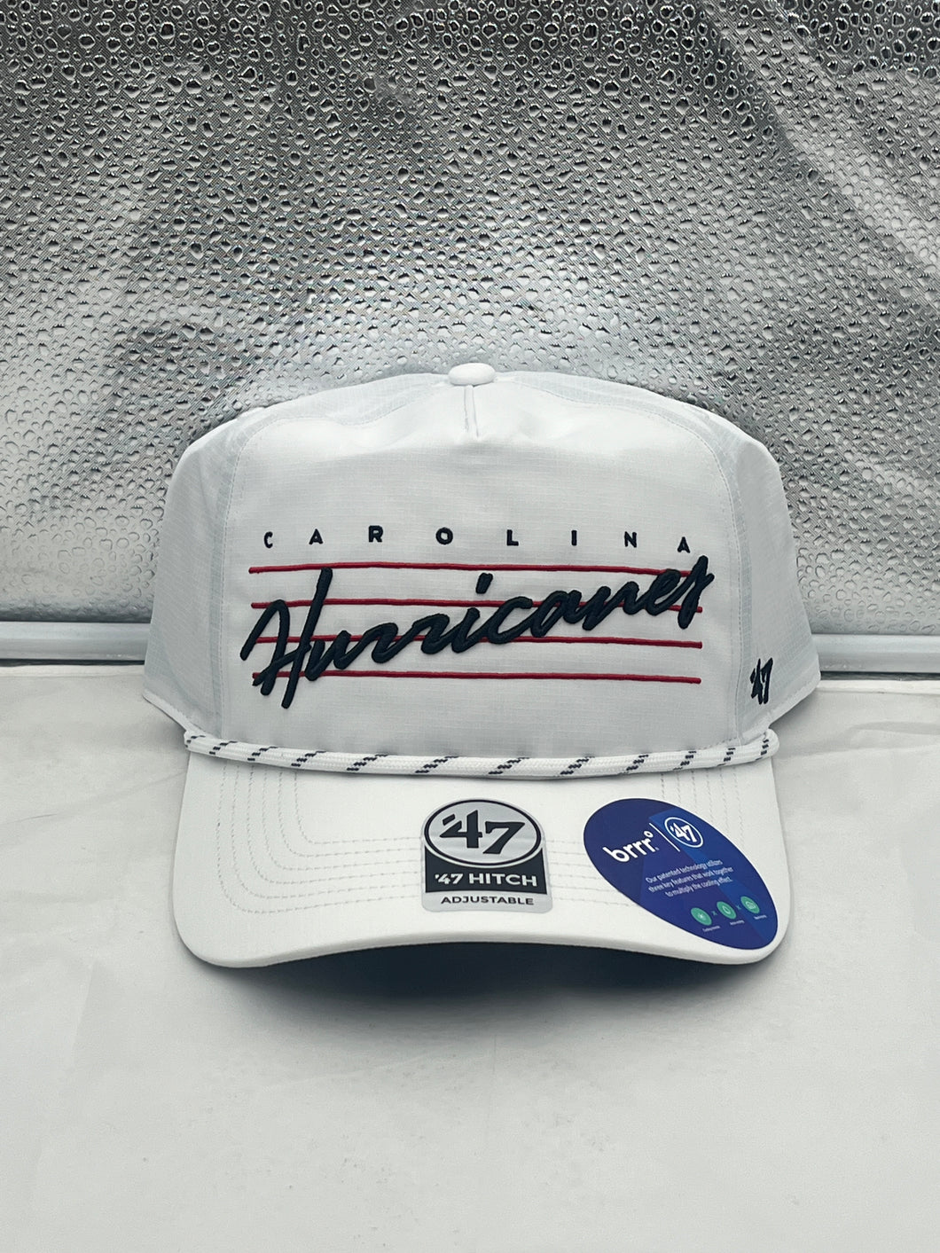 Carolina Hurricanes NHL '47 White Script Hitch Rope Adjustable Snapback Hat - Casey's Sports Store
