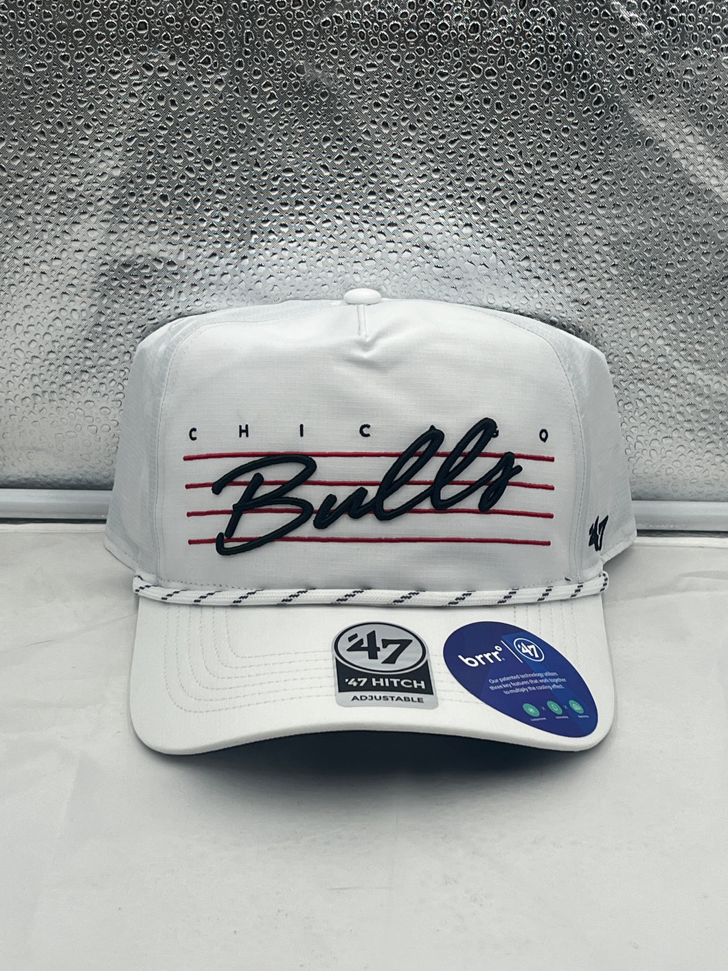 Chicago Bulls NBA '47 Brand White Script Hitch Rope Adjustable Snapback Hat - Casey's Sports Store