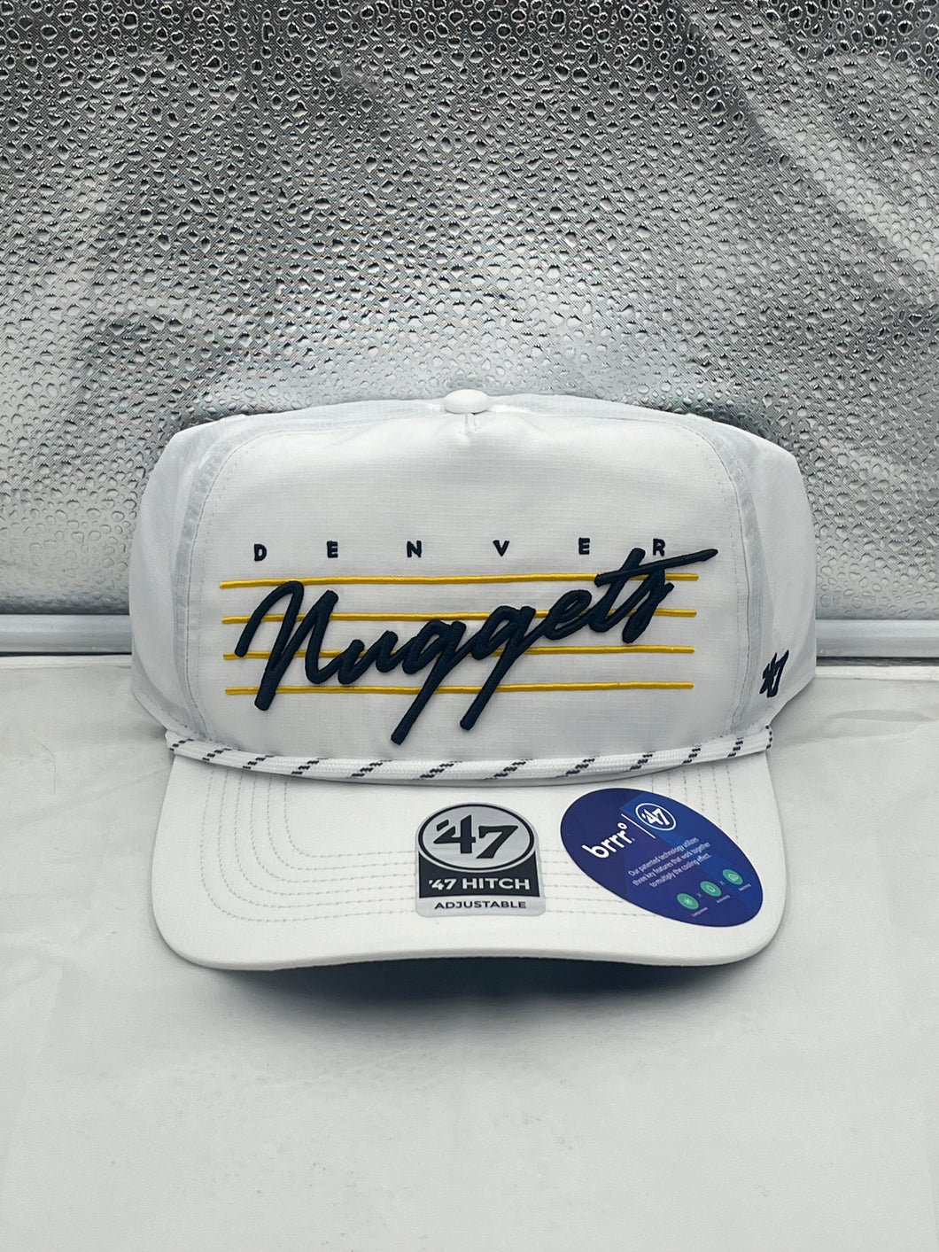 Denver Nuggets NBA '47 Brand White Script Hitch Rope Adjustable Snapback Hat - Casey's Sports Store