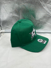 Load image into Gallery viewer, Dallas Stars NHL &#39;47 Brand Green Hitch Adjustable Snapback Hat showcasing the iconic team logo and vibrant green color, perfect for any Dallas Stars fan.

