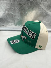 Load image into Gallery viewer, Close-up of the Philadelphia Eagles NFL &#39;47 Throwback Green TT Hitch Snapback Adjustable Hat highlighting the adjustable snapback closure.
