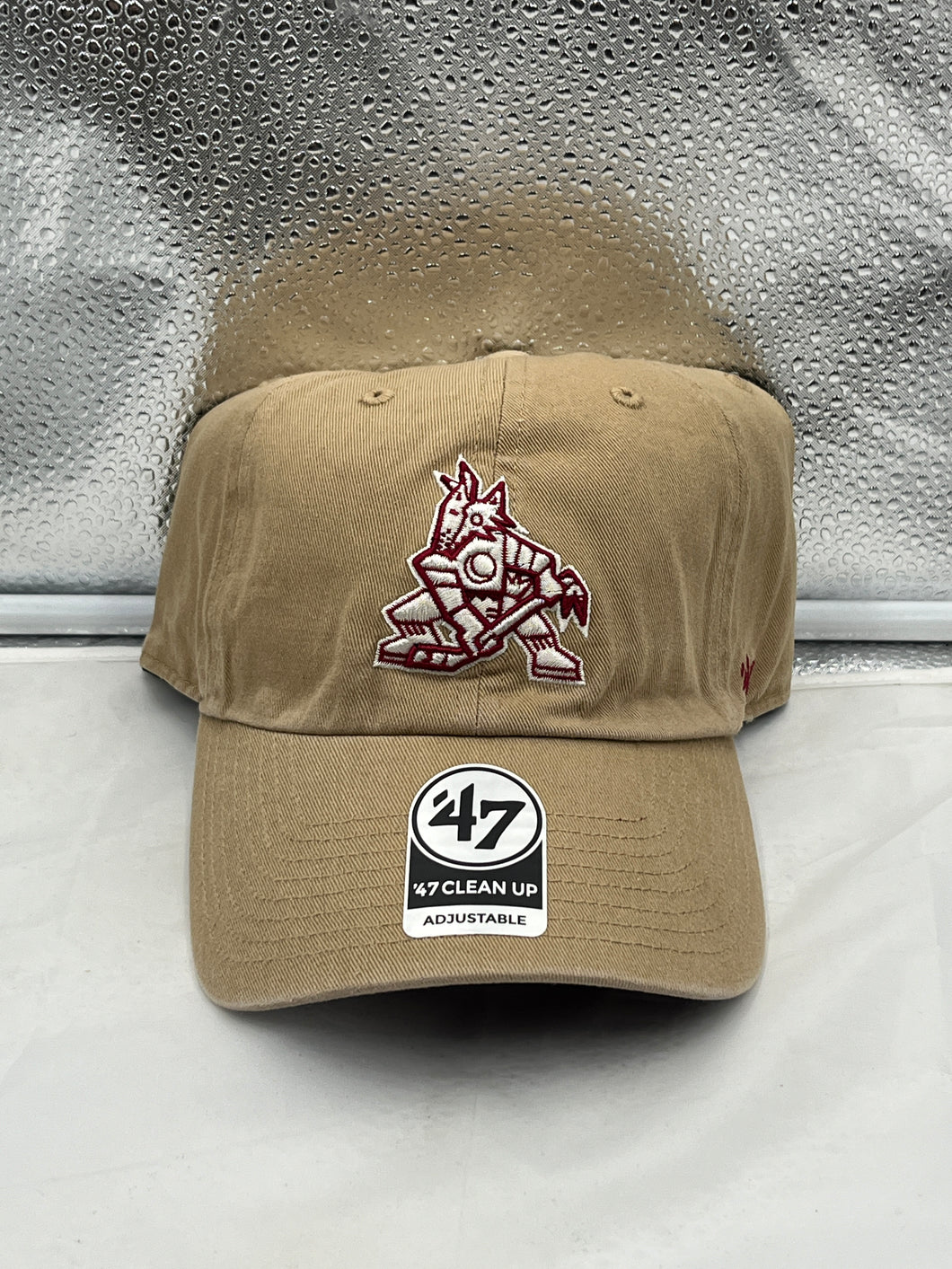 Arizona Coyotes NHL '47 Brand Throwback Khaki Clean Up Adjustable Hat - Casey's Sports Store