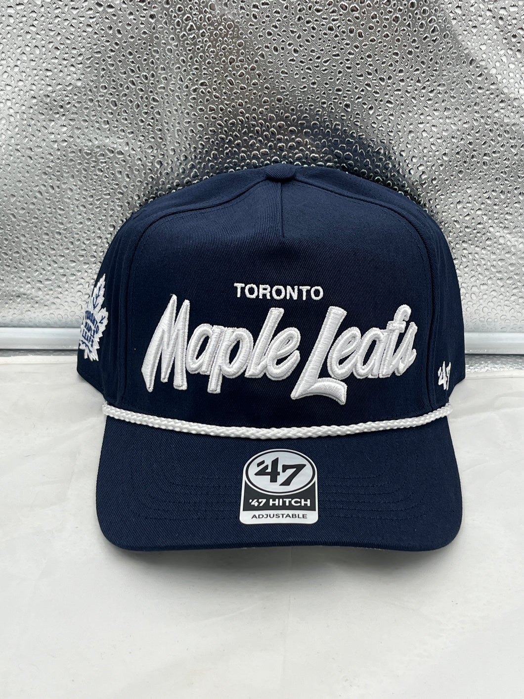 Toronto Maple Leafs NHL '47 Navy Script Hitch Rope Adjustable Snapback Hat - Casey's Sports Store