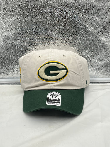 Green Bay Packers NFL '47 Brand Natural Two Tone Clean Up Adjustable Hat - Casey's Sports Store