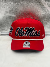 Load image into Gallery viewer, Ole Miss Rebels NCAA &#39;47 Brand Red Script Hitch Rope Adjustable Snapback Hat - Casey&#39;s Sports Store
