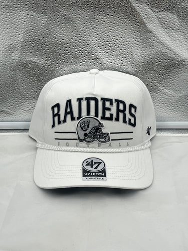 Las Vegas Raiders NFL '47 Brand White Script Rope Hitch Snapback Adjustable Hat - Casey's Sports Store