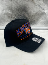 Load image into Gallery viewer, New York Knicks NBA &#39;47 Brand Black Roscoe Hitch Snapback Adjustable Hat - Casey&#39;s Sports Store
