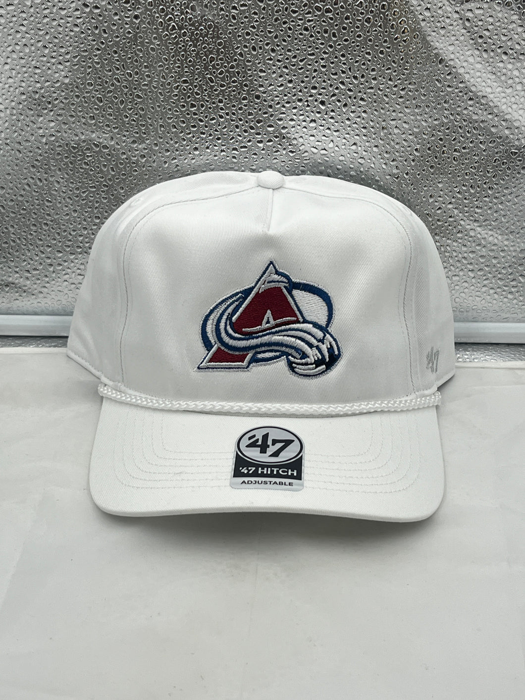 Colorado Avalanche NHL '47 White Hitch Rope Adjustable Snapback Hat - Casey's Sports Store