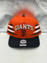 Load image into Gallery viewer, San Francisco Giants MLB '47 Brand Orange Diamond Hitch Adjustable Snapback Hat displayed front view, showcasing vibrant orange color and classic logo.
