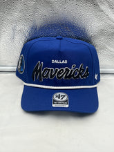 Load image into Gallery viewer, Dallas Mavericks NBA &#39;47 Brand Script Blue Rope Hitch Snapback Adjustable Hat - Casey&#39;s Sports Store
