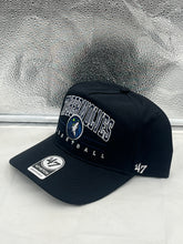 Load image into Gallery viewer, Minnesota Timberwolves NBA &#39;47 Brand Black Roscoe Hitch Snapback Adjustable Hat - Casey&#39;s Sports Store
