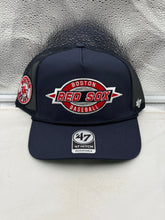 Load image into Gallery viewer, Boston Red Sox MLB '47 Brand Throwback Navy Hitch Rope Adjustable Snapback Hat displayed on a white background showcasing its navy blue color and adjustable snapback design.
