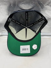 Load image into Gallery viewer, Lifestyle image of a person wearing the Boston Red Sox MLB '47 Brand Throwback Navy Hitch Rope Adjustable Snapback Hat, perfect for showing team spirit at a game.

