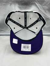 Load image into Gallery viewer, Close-up view of the Baltimore Ravens NFL &#39;47 White TT Roscoe Hitch Rope Snapback Adjustable Hat highlighting its adjustable strap and high-quality construction by &#39;47.
