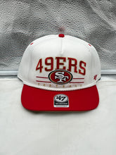 Load image into Gallery viewer, San Francisco 49ers NFL &#39;47 White TT Roscoe Hitch Rope Snapback Adjustable Hat showcasing a bold design with the iconic team logo and retro rope detail.
