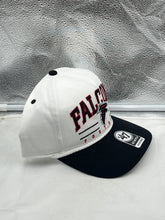 Load image into Gallery viewer, Atlanta Falcons NFL &#39;47 White TT Roscoe Hitch Rope Snapback Adjustable Hat on display, showcasing the stylish rope detail and adjustable snapback closure for team spirit.
