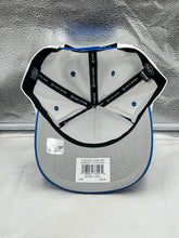 Load image into Gallery viewer, Close-up view of Detroit Lions NFL &#39;47 White TT Roscoe Hitch Rope Snapback Adjustable Hat highlighting its trendy rope detail and adjustable fit.
