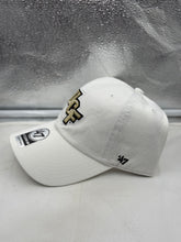 Load image into Gallery viewer, Close-up view of the front of UCF Golden Knights NCAA '47 Brand White Clean Up Adjustable Strapback Hat featuring the bold team logo.
