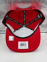 Load image into Gallery viewer, Model wearing the Tampa Bay Buccaneers NFL '47 Brand Red Script Hitch Rope Snapback Adjustable Hat during a game day, displaying team spirit and style.
