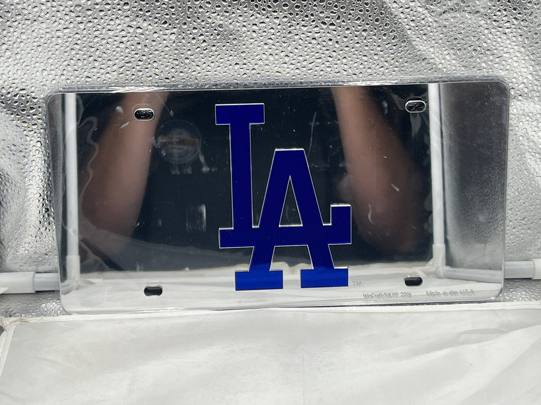 Los Angeles Dodgers MLB Silver Lasercut License Plate Wincraft