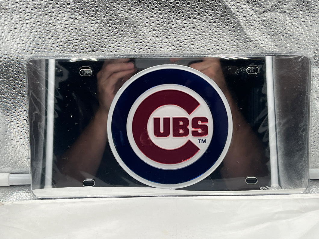 Chicago Cubs MLB Silver Lasercut License Plate Wincraft