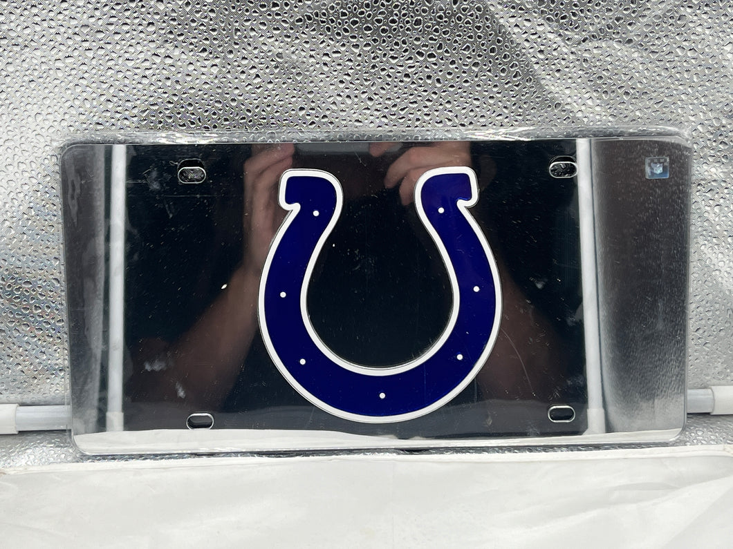 Indianapolis Colts NFL Silver Reflective Lasercut License Plate Wincraft