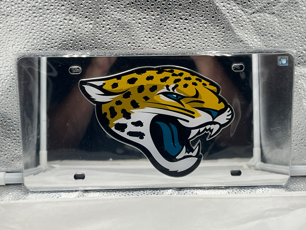 Jacksonville Jaguars NFL Silver Reflective Lasercut License Plate Wincraft