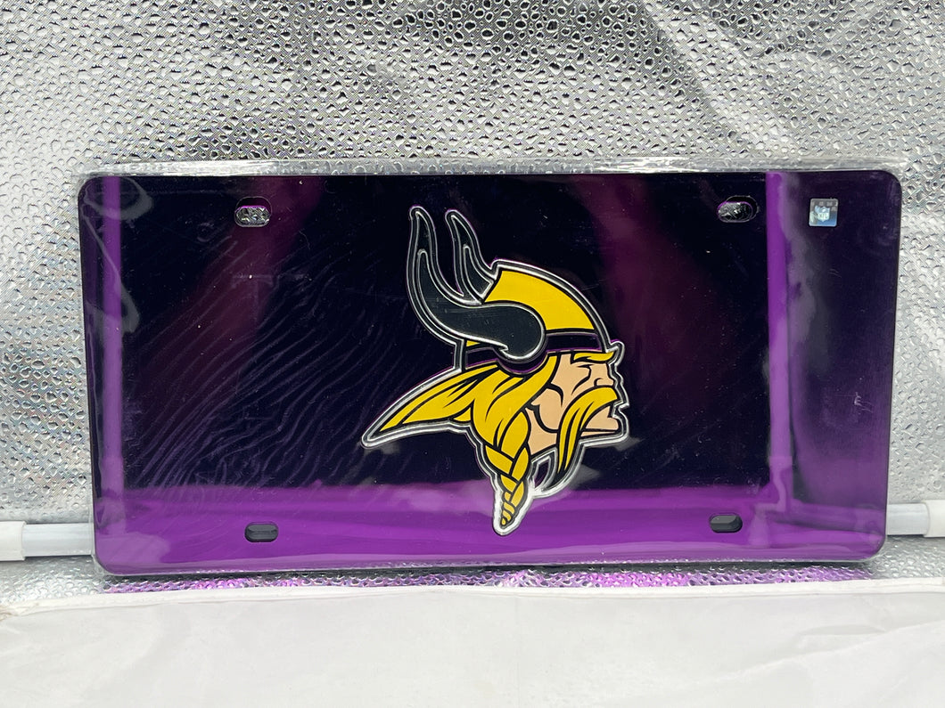 Minnesota Vikings NFL Purple Reflective Lasercut License Plate Wincraft