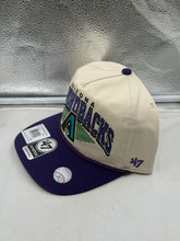 Load image into Gallery viewer, Close-up of the Arizona Diamondbacks hat featuring the unique two-tone color scheme and adjustable snapback closure, ideal for a customized fit and everyday wear.

