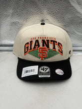Load image into Gallery viewer, San Francisco Giants MLB '47 Natural Two Tone Hitch Rope Adjustable Snapback Hat featuring a stylish two-tone design, perfect for dedicated fans of the San Francisco Giants hat.
