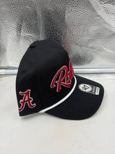 Load image into Gallery viewer, Back view of the Alabama Crimson Tide NCAA '47 Black Script Hitch Rope Snapback Adjustable Hat showing the adjustable strap for a customized fit suitable for all sizes.
