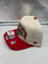 Load image into Gallery viewer, Side view of the NC State Wolfpack NCAA '47 Brand Natural TT Rope Hitch Adjustable Snapback Hat displaying its adjustable snapback feature.
