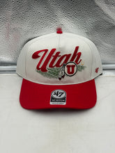 Load image into Gallery viewer, Front view of the Utah Utes NCAA '47 Brand White Two Tone Hitch Adjustable Snapback Hat showcasing the embroidered Utes logo.
