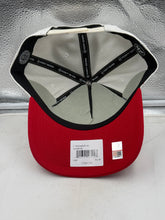 Load image into Gallery viewer, Flat lay of the Utah Utes NCAA '47 Brand White Two Tone Hitch Adjustable Snapback Hat demonstrating its durable construction and vibrant design.
