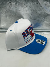 Load image into Gallery viewer, Back view of the Ole Miss Rebels NCAA '47 Brand White TT Hitch Adjustable Snapback Hat displaying the adjustable snapback closure for all head sizes.
