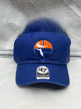 Load image into Gallery viewer, Florida Gators NCAA &#39;47 Throwback Blue Clean Up Adjustable Strapback Hat showcasing vintage design and vibrant blue color for ultimate team spirit.
