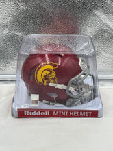 Load image into Gallery viewer, USC Trojans NCAA Red Riddell Speed Mini Helmet showcasing official team colors and logo, ideal for sports memorabilia collectors.
