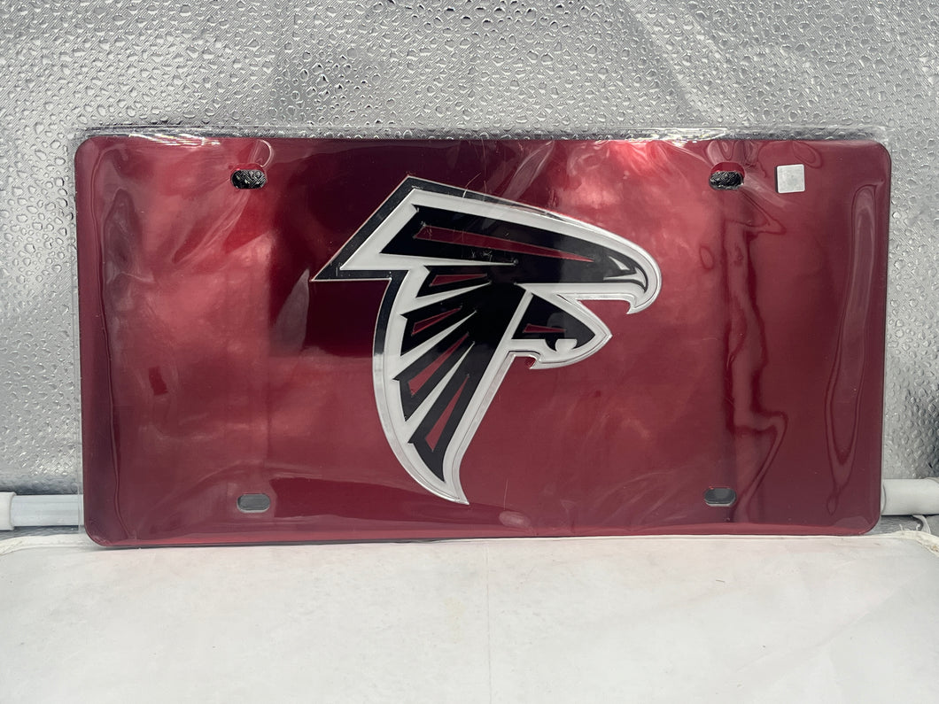 Atlanta Falcons NFL Red Reflective Lasercut License Plate by WinCraft - Stylish Atlanta Falcons license plate for fans.